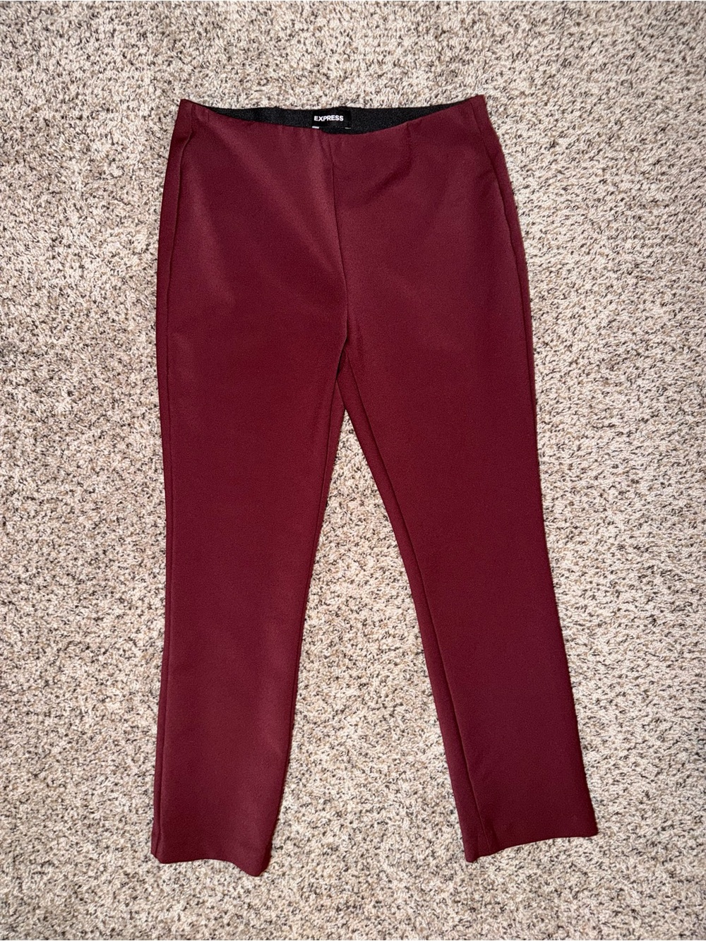 Express Wine Red Ponte Ankle Pants